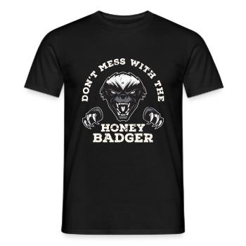Chasseur de blaireau au miel - T-shirt homme - noir - Devant - AI Model Male 178 light (178cm)