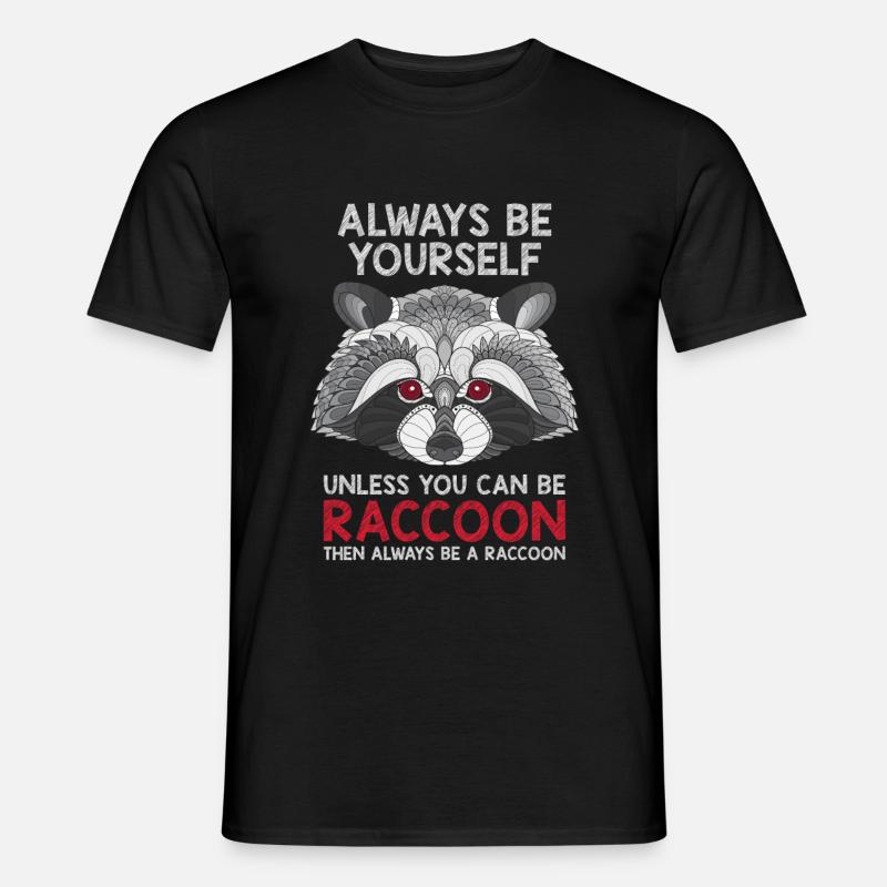 Waschbär Geschenkidee - Männer T-Shirt - Schwarz