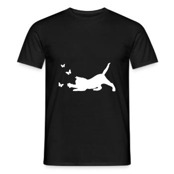 Papillon chat - T-shirt homme - noir - Devant - AI Model Male 178 light (178cm)
