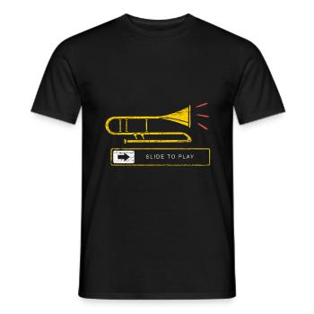 Trombone instrument - Men's T-Shirt - black - Front - AI Model Male 178 light (178cm)