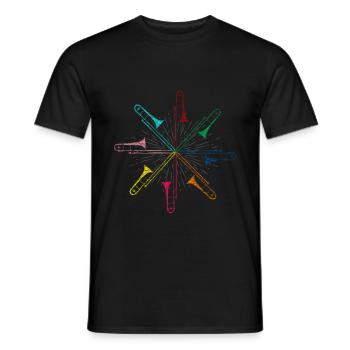 Trombone musical instrument - Men's T-Shirt - black - Front - AI Model Male 178 light (178cm)