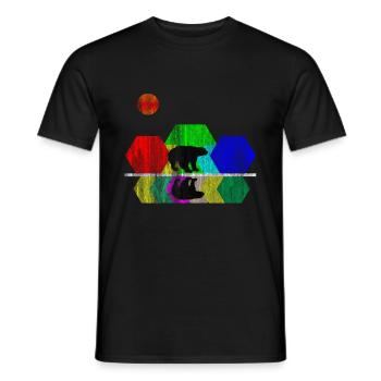 Animal de blaireau au miel - T-shirt homme - noir - Devant - AI Model Male 178 light (178cm)