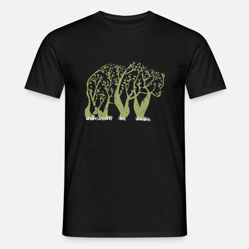 Bär Wald - Männer T-Shirt - Schwarz