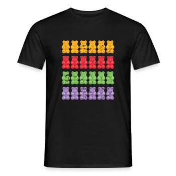 Bear gummi bear - Men's T-Shirt - black - Front - AI Model Male 178 light (178cm)
