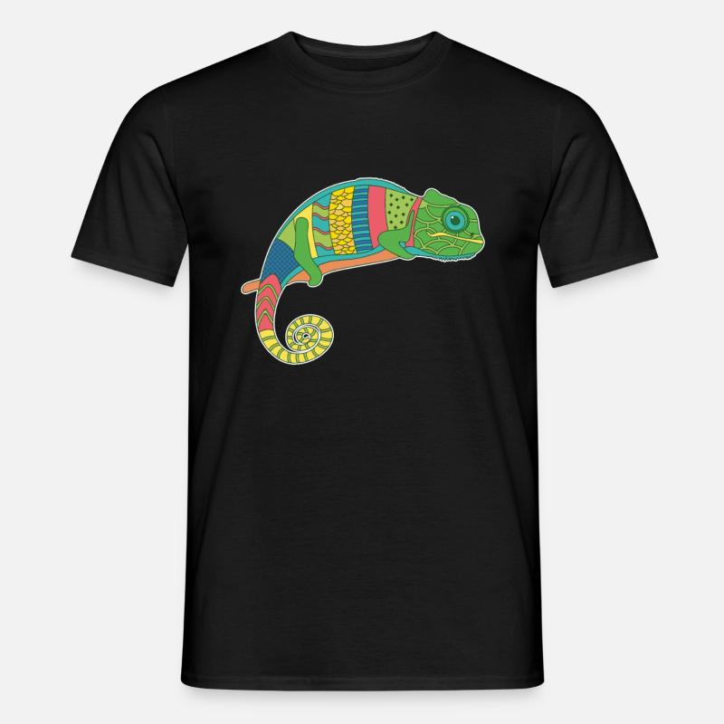 Chameleon Bunt - Männer T-Shirt - Schwarz