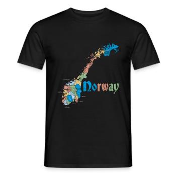 Norvège Scandinavie - T-shirt homme - noir - Devant - AI Model Male 178 light (178cm)