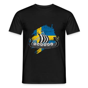 Suède - T-shirt homme - noir - Devant - AI Model Male 178 light (178cm)