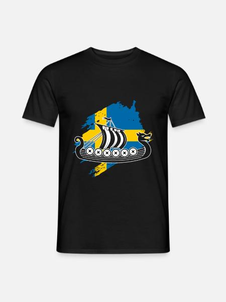 Schweden Wikinger - Männer T-Shirt - Schwarz