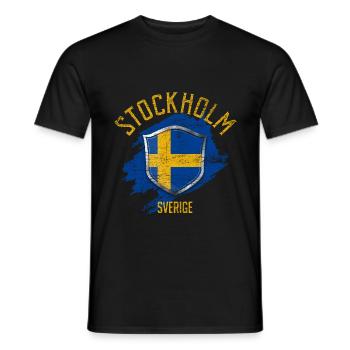 Schweden Stockholm - Männer T-Shirt - Schwarz - Vorne - AI Model Male 178 light (178cm)