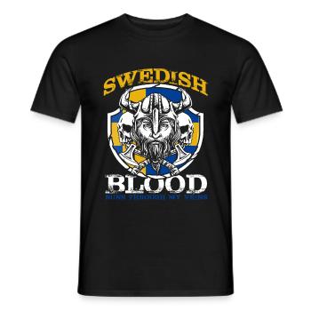 Sweden nation - Men's T-Shirt - black - Front - AI Model Male 178 light (178cm)