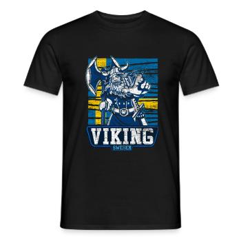 Schweden Wikinger - Männer T-Shirt - Schwarz - Vorne - AI Model Male 178 light (178cm)