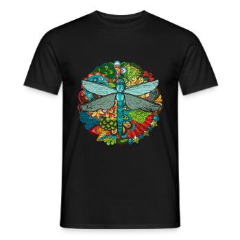 Insectes libellule - T-shirt homme - noir - Devant - AI Model Male 178 light (178cm)