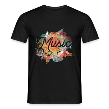 Musique Clef - T-shirt homme - noir - Devant - AI Model Male 178 light (178cm)