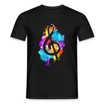 Clé de musique - T-shirt homme - noir - Devant - AI Model Male 178 light (178cm)