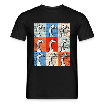 Gans - Männer T-Shirt - Schwarz - Vorne - AI Model Male 178 light (178cm)