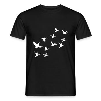 Gans Schwarm Fliegen - Männer T-Shirt - Schwarz - Vorne - AI Model Male 178 light (178cm)
