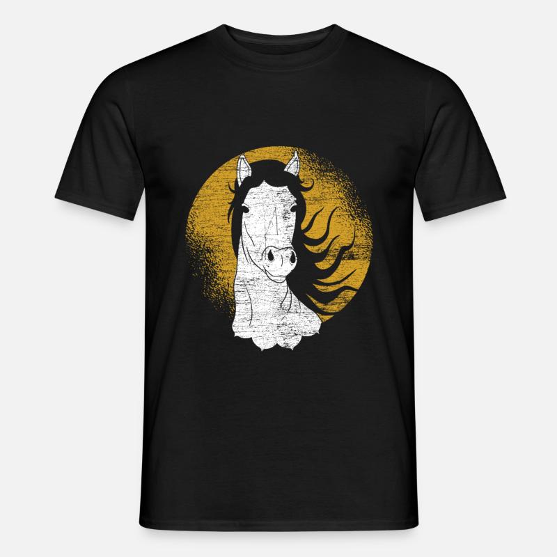 Pferd - Männer T-Shirt - Schwarz