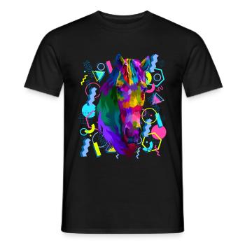 Pferd Lieblingstier - Männer T-Shirt - Schwarz - Vorne - AI Model Male 178 light (178cm)
