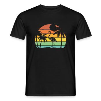 Été flamant rose - T-shirt homme - noir - Devant - AI Model Male 178 light (178cm)