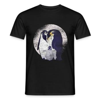 Pinguin Familie - Männer T-Shirt - Schwarz - Vorne - AI Model Male 178 light (178cm)