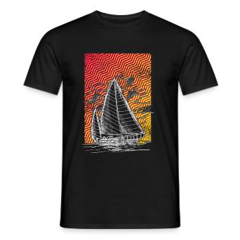 navigation à voile - T-shirt homme - noir - Devant - AI Model Male 178 light (178cm)