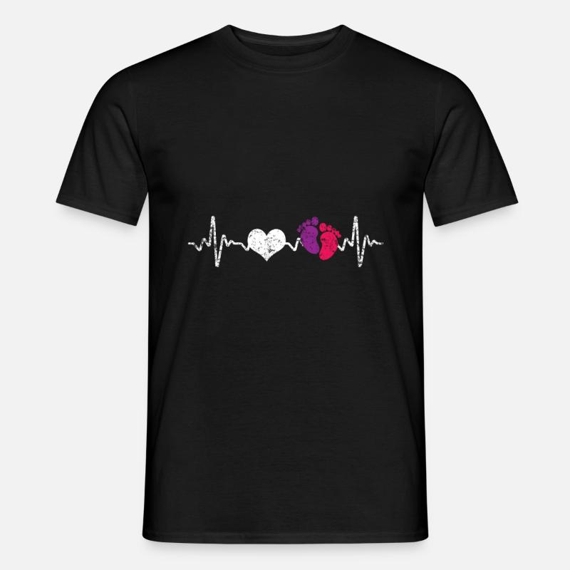 Hebamme Herzschlag - Männer T-Shirt - Schwarz