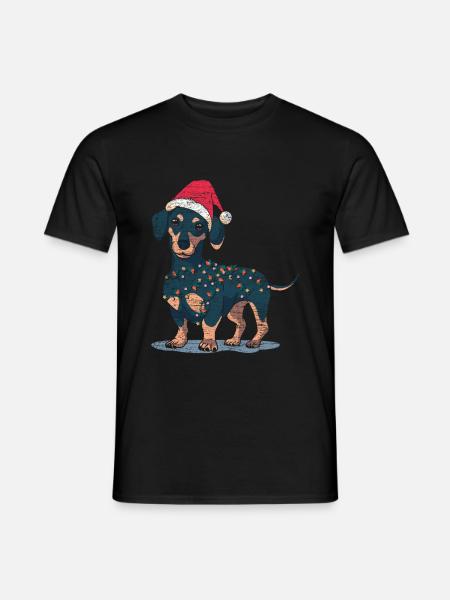Dachshund Christmas - Men's T-Shirt - black