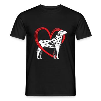 Coeur dalmatien - T-shirt homme - noir - Devant - AI Model Male 178 light (178cm)