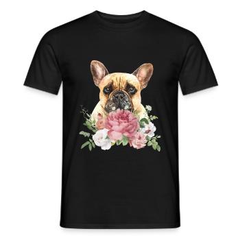 Bulldog français animal préféré - T-shirt homme - noir - Devant - AI Model Male 178 light (178cm)
