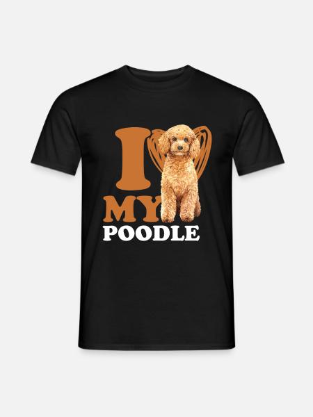 Pudel Herz - Männer T-Shirt - Schwarz
