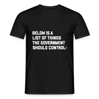 Capitalism Government - Men's T-Shirt - black - Front - AI Model Male 178 light (178cm)