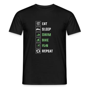 Triathlon - Men's T-Shirt - black - Front - AI Model Male 178 light (178cm)