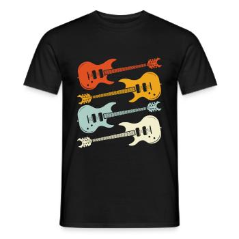 Instrument de musique guitare - T-shirt homme - noir - Devant - AI Model Male 178 light (178cm)