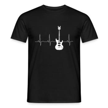 Guitar pulse heartbeat - Men's T-Shirt - black - Front - AI Model Male 178 light (178cm)