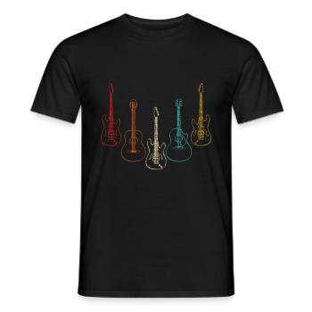 Instrument de musique guitare - T-shirt homme - noir - Devant - AI Model Male 178 light (178cm)