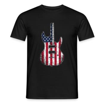 Gitarre USA - Männer T-Shirt - Schwarz - Vorne - AI Model Male 178 light (178cm)