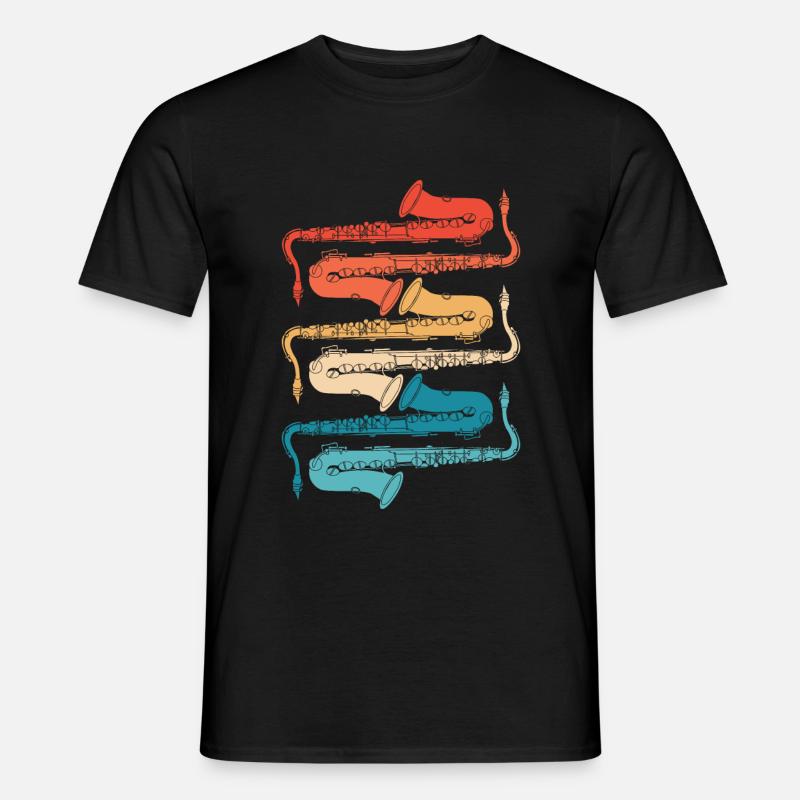 Saxophon - Männer T-Shirt - Schwarz
