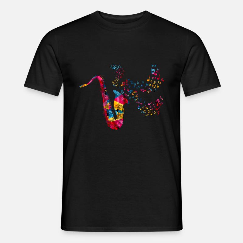 Saxophon Melodie - Männer T-Shirt - Schwarz