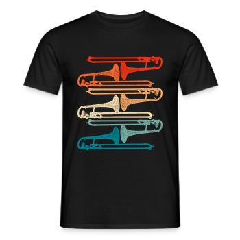 Trombone music - Men's T-Shirt - black - Front - AI Model Male 178 light (178cm)