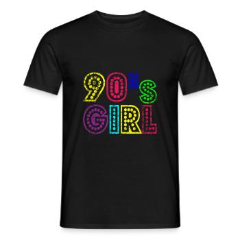 90s girl - Men's T-Shirt - black - Front - AI Model Male 178 light (178cm)