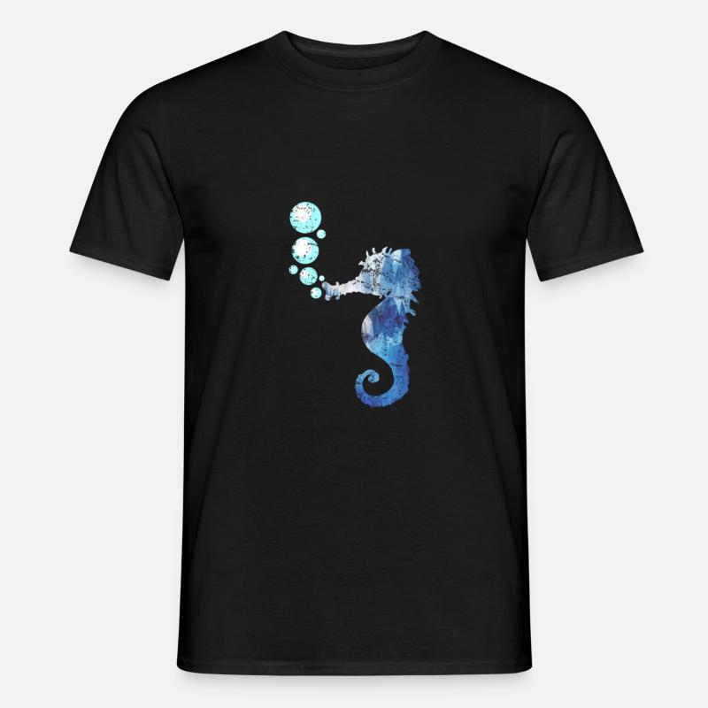Hippocampes créatures marines - T-shirt homme - noir