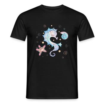 Seepferdchen - Männer T-Shirt - Schwarz - Vorne - AI Model Male 178 light (178cm)