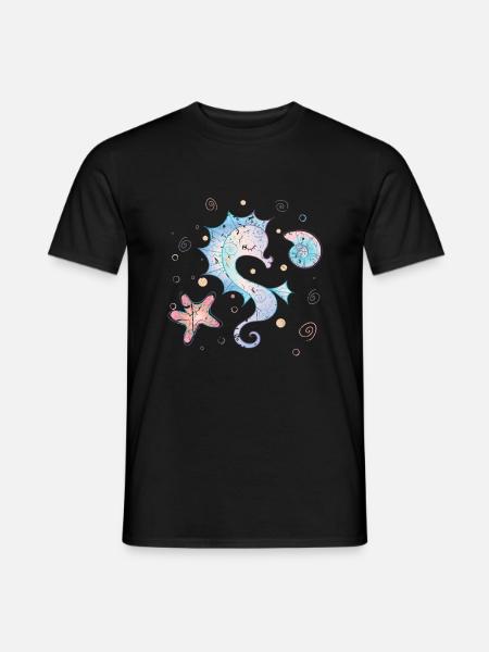 sea horse - Men's T-Shirt - black