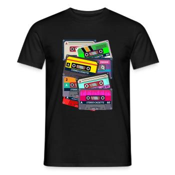 80er Musik - Männer T-Shirt - Schwarz - Vorne - AI Model Male 178 light (178cm)