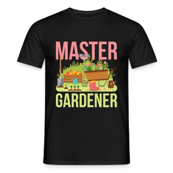 Gardener Master Gardener - Men's T-Shirt - black - Front - AI Model Male 178 light (178cm)