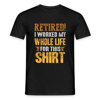 pension - T-shirt homme - noir - Devant - AI Model Male 178 light (178cm)