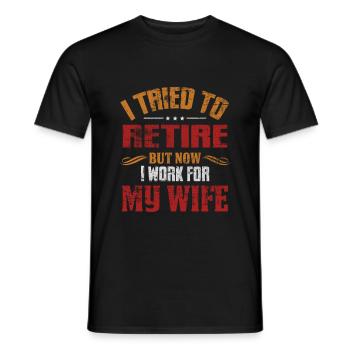 retraité - T-shirt homme - noir - Devant - AI Model Male 178 light (178cm)