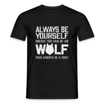 Wolf - T-shirt homme - noir - Devant - AI Model Male 178 light (178cm)