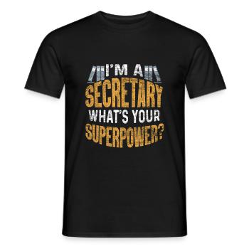 secrétaire - T-shirt homme - noir - Devant - AI Model Male 178 light (178cm)