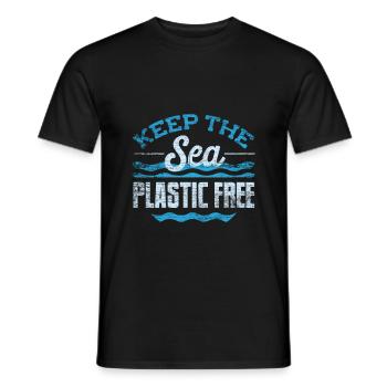 Plastic environmental protection - Men's T-Shirt - black - Front - AI Model Male 178 light (178cm)
